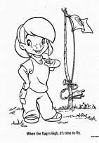 coloriage darby devant le drapeau des super detectives